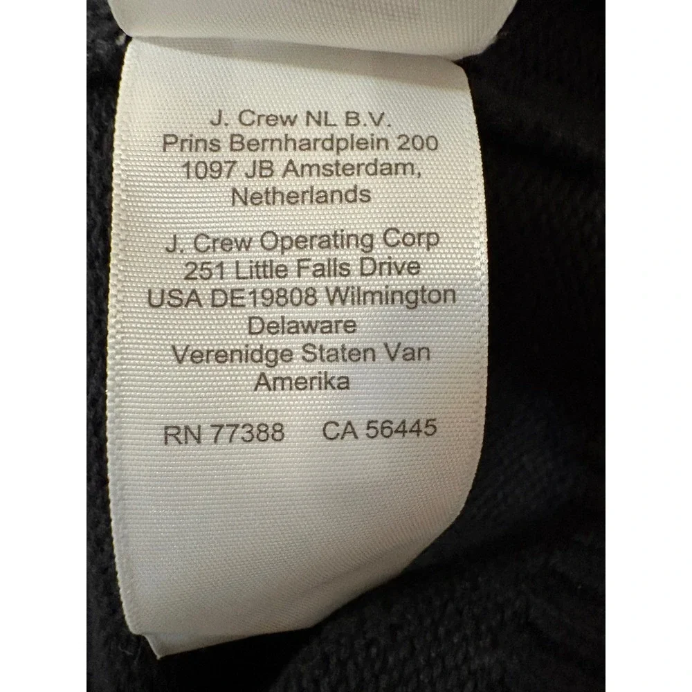 J. Crew Mens Cotton Crewneck Sweater Black Long Sleeve Knit Pullover Large